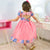 Salmon Pink Dress Floral Efect 3D + Hair Bow Tulle Skirt
