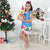 Santa Claus Girl Trapeze Blue Dress and Teddy Bear Christmas Holiday - Dress