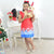 Santa Claus Girl Trapeze Dress and Teddy Bear Christmas Holiday - Dress