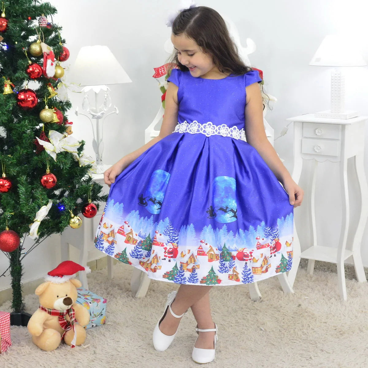 sachin and babi light blue dress Luli & Me Maria Casero Girls Deluxe Velvet Holiday Party Shift Dress