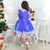 Santa Claus Theme Girl Blue Dress and Santa Hat - Dress