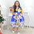 Santa Claus Theme Girl Blue Dress Matching Helo Doll and Girl - Dress