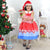 Santa Claus Theme Girl Dress and Santa Hat Christmas Holiday - Dress