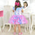 Summer Floral Baby Girls Dress Pink and Blue Butterflies With Tulle Skirt - Dress