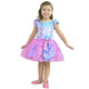 Summer Floral Baby Girls Dress, Pink and Blue Butterflies With Tulle Skirt