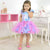 Summer Floral Baby Girls Dress Pink and Blue Butterflies With Tulle Skirt - Dress