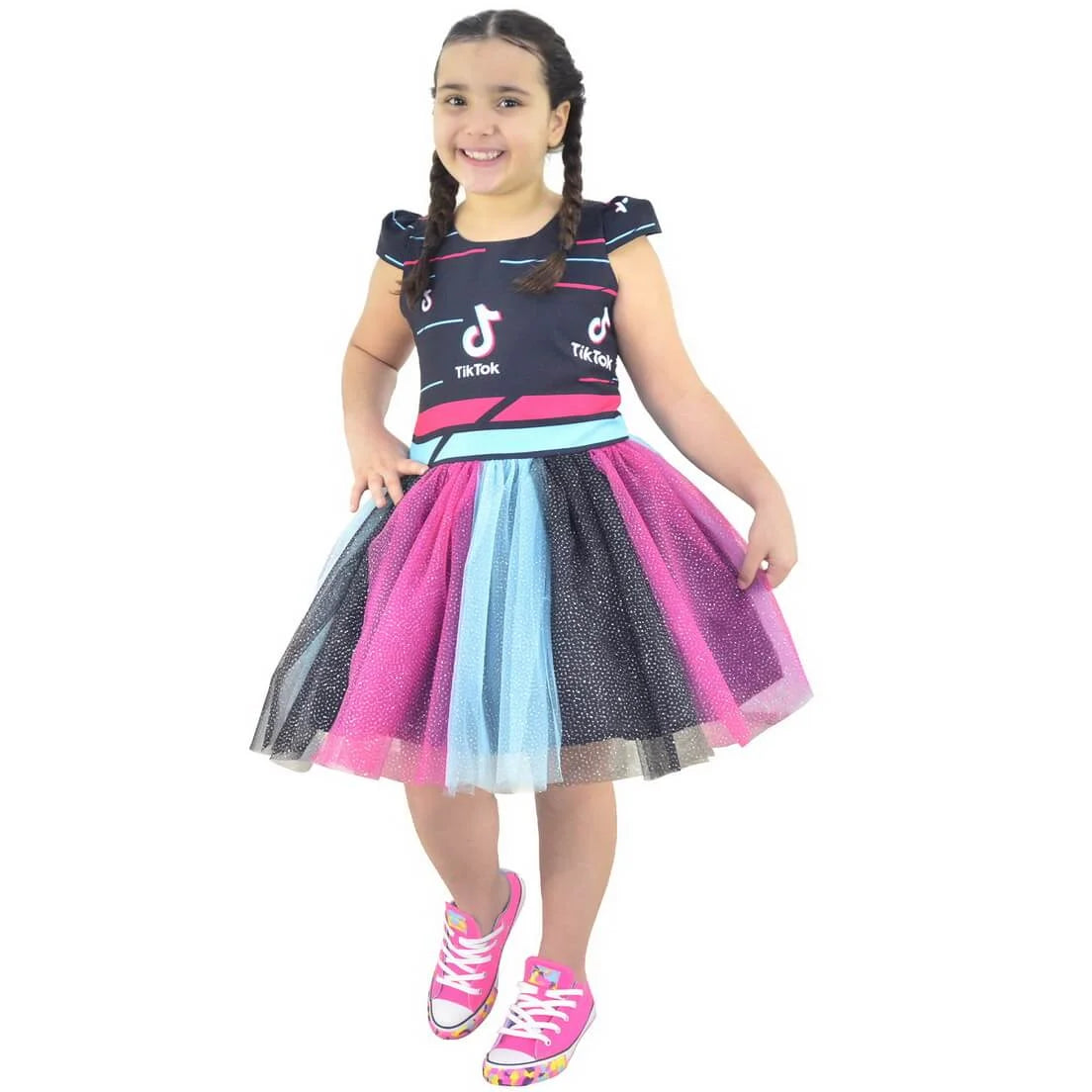 Vestido Negro TikTok Ropa Tutu Cumpleanos Bebe y Nina Tik Tok