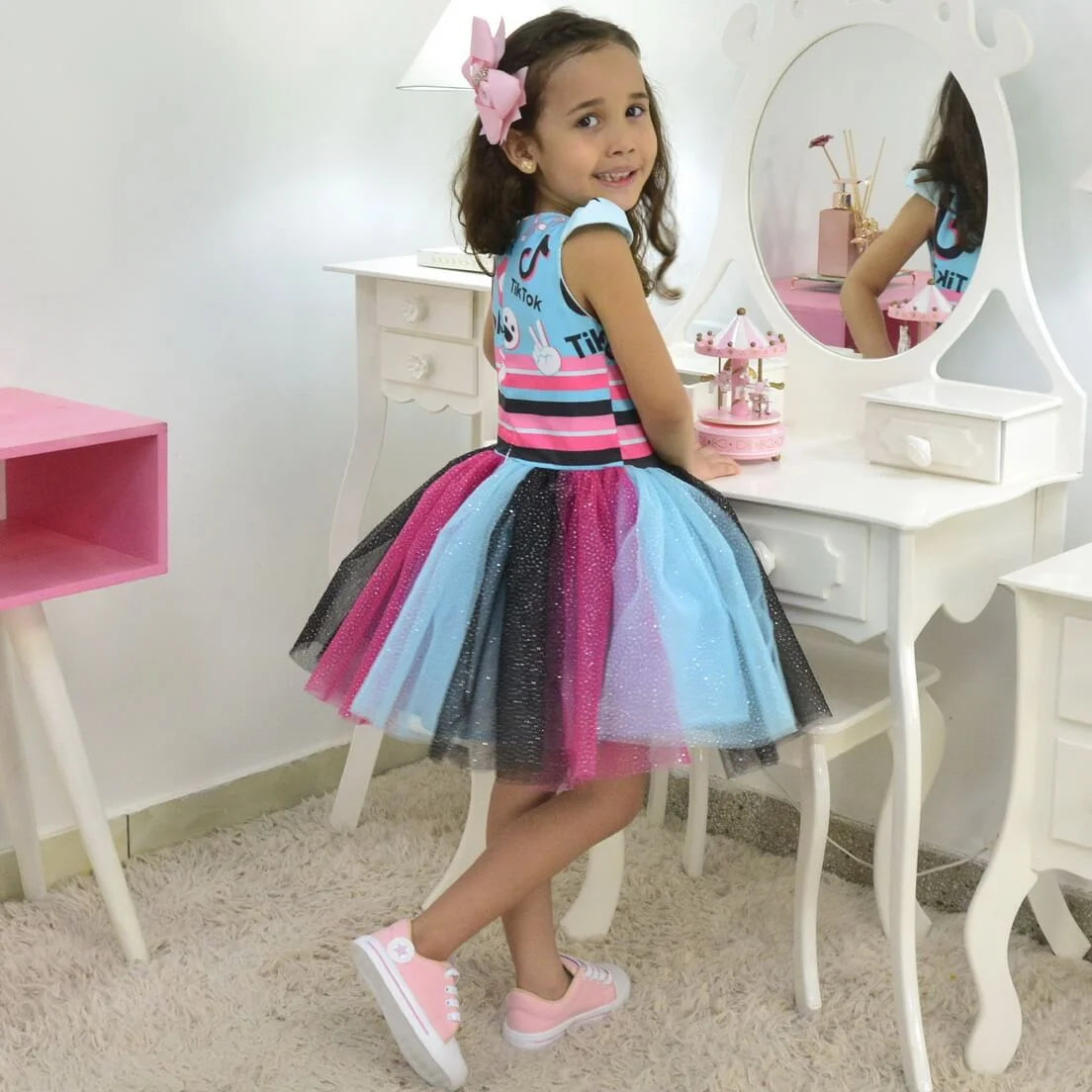 TikTok Blue Dress, Birthday Baby and Girl Tutu Clothes - Tik Tok 3T US numeric
