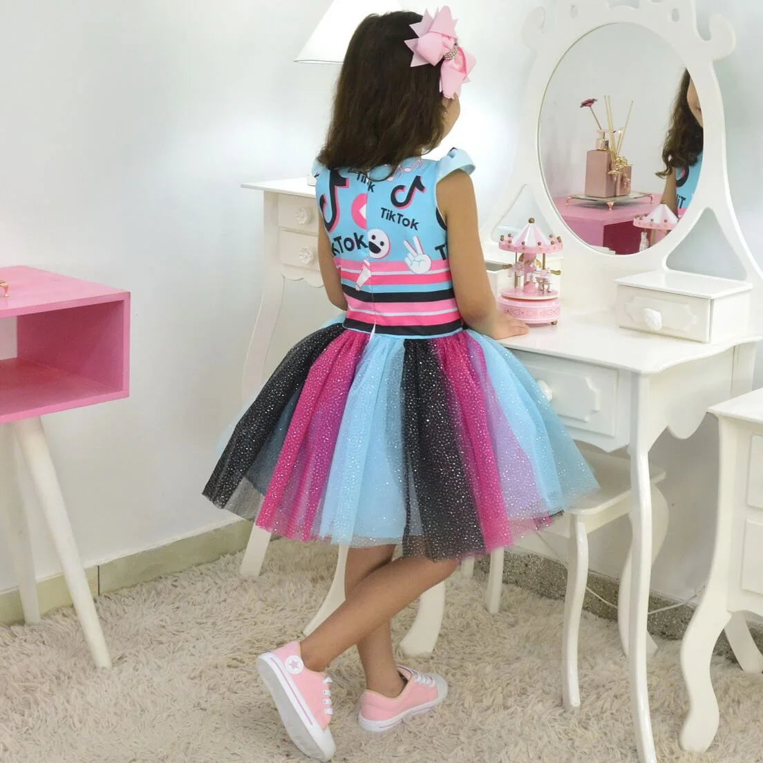 TikTok Blue Dress, Birthday Baby and Girl Tutu Clothes