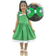 Casual Girl's Green Dress Elegant + Hair Bow