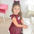 Casual Marsala Girl's Dress Elegant + Hair Bow