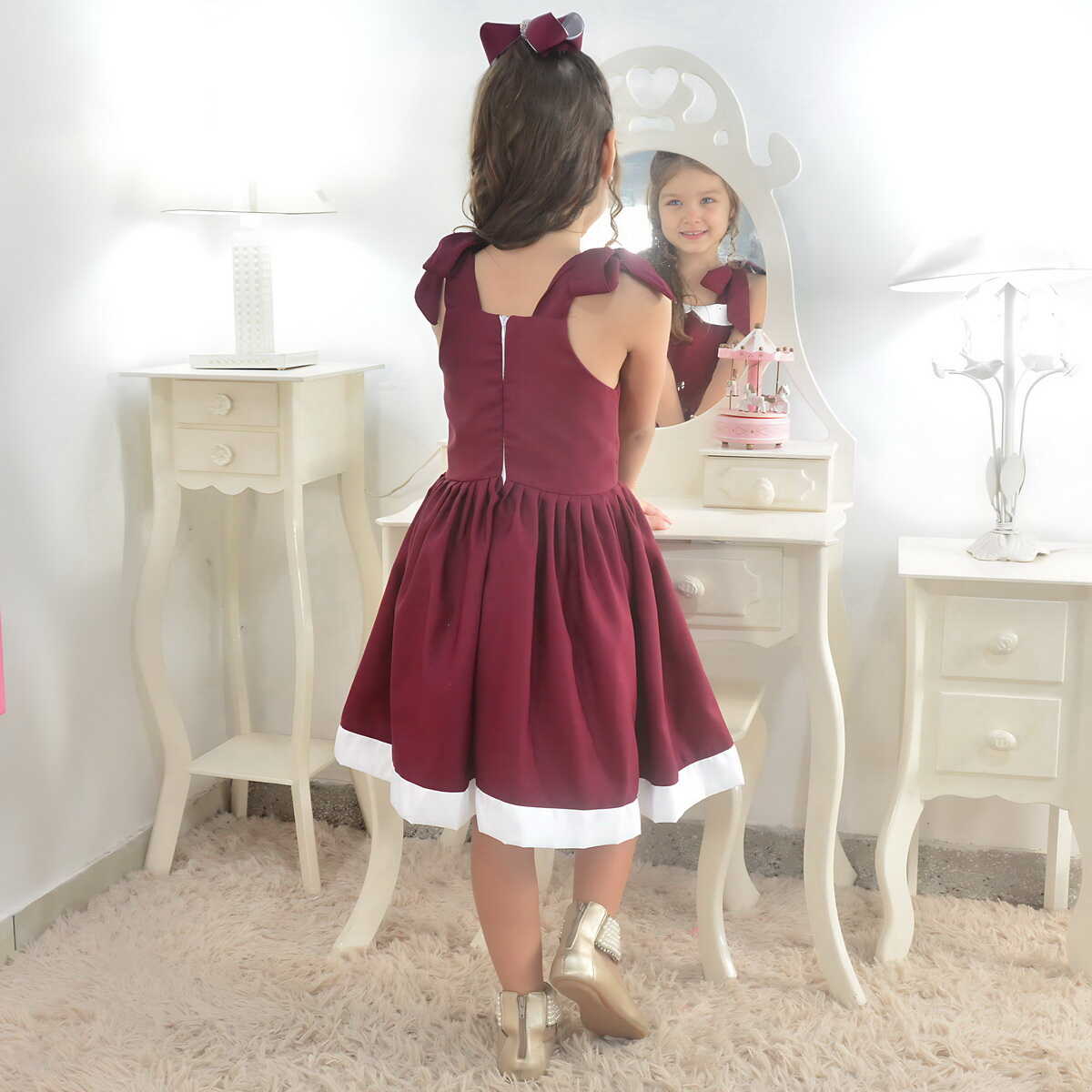 Elegant Casual Marsala Girl's Dress 3T US numeric