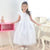 Children's dress Christening Bridesmaid Wedding White Mega Luxury + Hair Bow