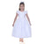 Children's dress Christening Bridesmaid Wedding White Mega Luxury + Hair Bow