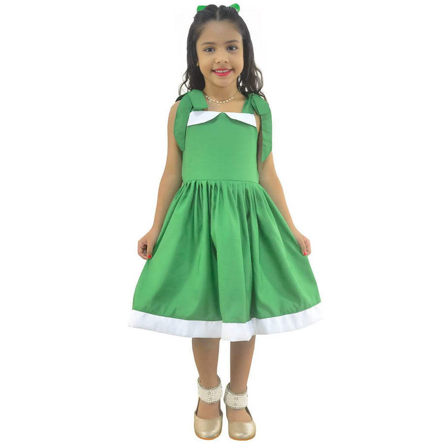 Casual Girl's Green Dress Elegant + Hair Bow - photo 8