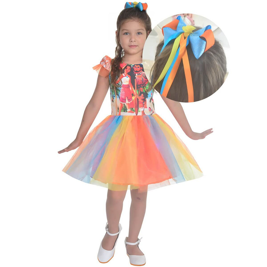 Moana 2 Dress - Luxury Colored Tutu Skirt + Hair Bow