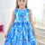 Mini Fashionista Blue Stitch Dress + Hair Bow