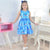 Mini Fashionista Blue Stitch Dress + Hair Bow