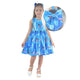Mini Fashionista Blue Stitch Dress + Hair Bow