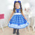 Vintage Blue Plaid Baby Girl Dress for Rural and Festive Occasions - Dress