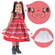 Vintage Red Plaid Baby Girl Dress for Rural and Festive Occasions + Filo Skirt + Hair Bow
