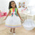 Watercolor Dress White Tule Skirt - Abc Painting o 7 + Hair Bow + Girl Petticoat Clothes Birthday Party - Dress