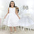 White Children’s Dress - Baptized + Hair Bow + Girl Petticoat Clothing Birthday - Dress