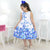 White Children’s Dress With Blue Butterflies Formal Party - Dress