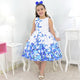White Children's Dress With Blue Butterflies, Formal Party
