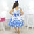 White Children’s Dress With Blue Butterflies + Hair Bow + Girl Petticoat Birthday Baby Girl - Dress