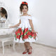 Vestido Infantil Blanco con Rosas Rojas, para Niñas y Bebés