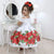 White Children’s Dress With Red Roses For Girls and Babies - Dress