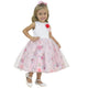 White Dress, Floral Skirt with Tulle For Baby Girl, Formal Party Outfit