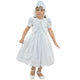 White Laise Girl's Dress + Bolero + Bonnet: Baptism And Communion