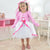 White and Pink Bride dress June Party with Veil + Pink Bolero - Dress